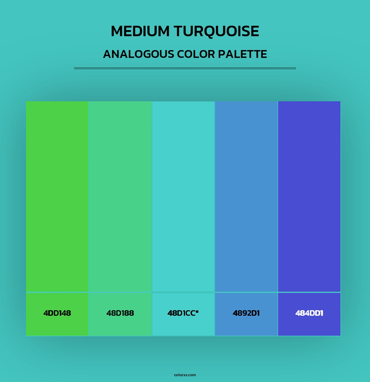 Medium Turquoise - Analogous Color Palette
