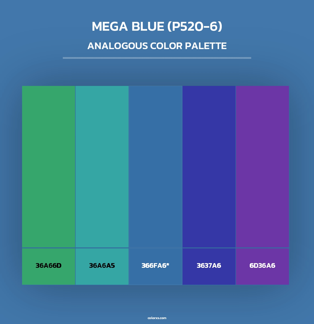 Mega Blue (P520-6) - Analogous Color Palette