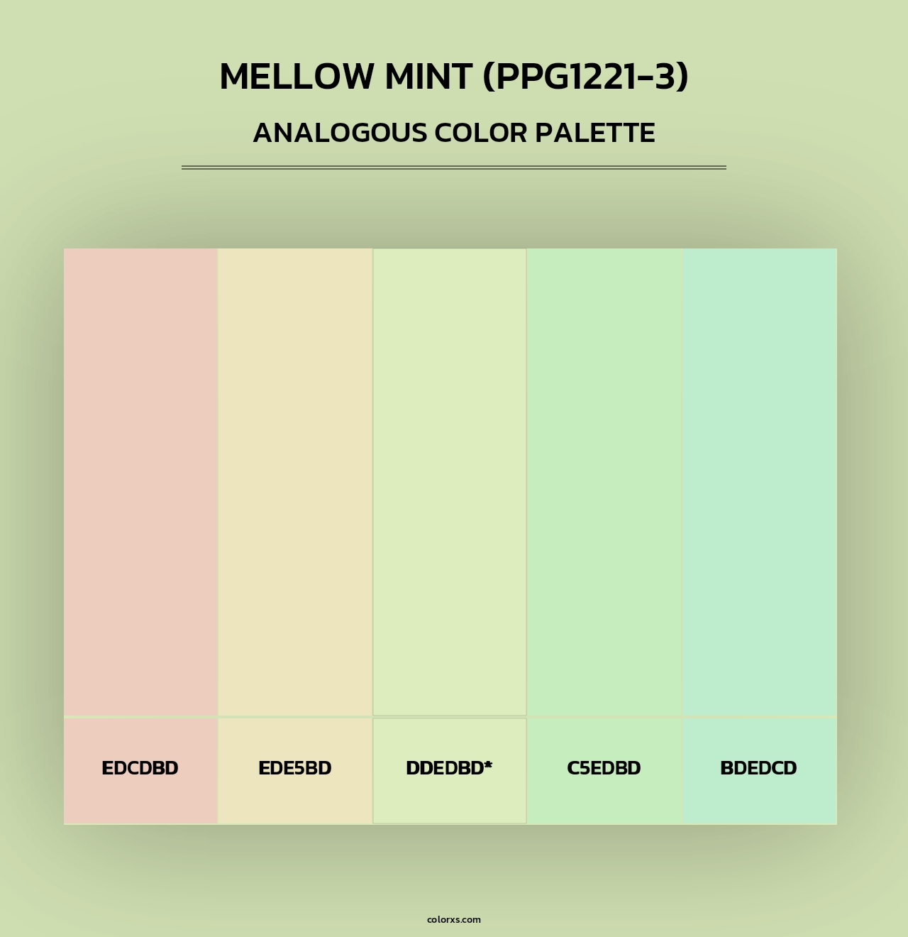 Mellow Mint (PPG1221-3) - Analogous Color Palette