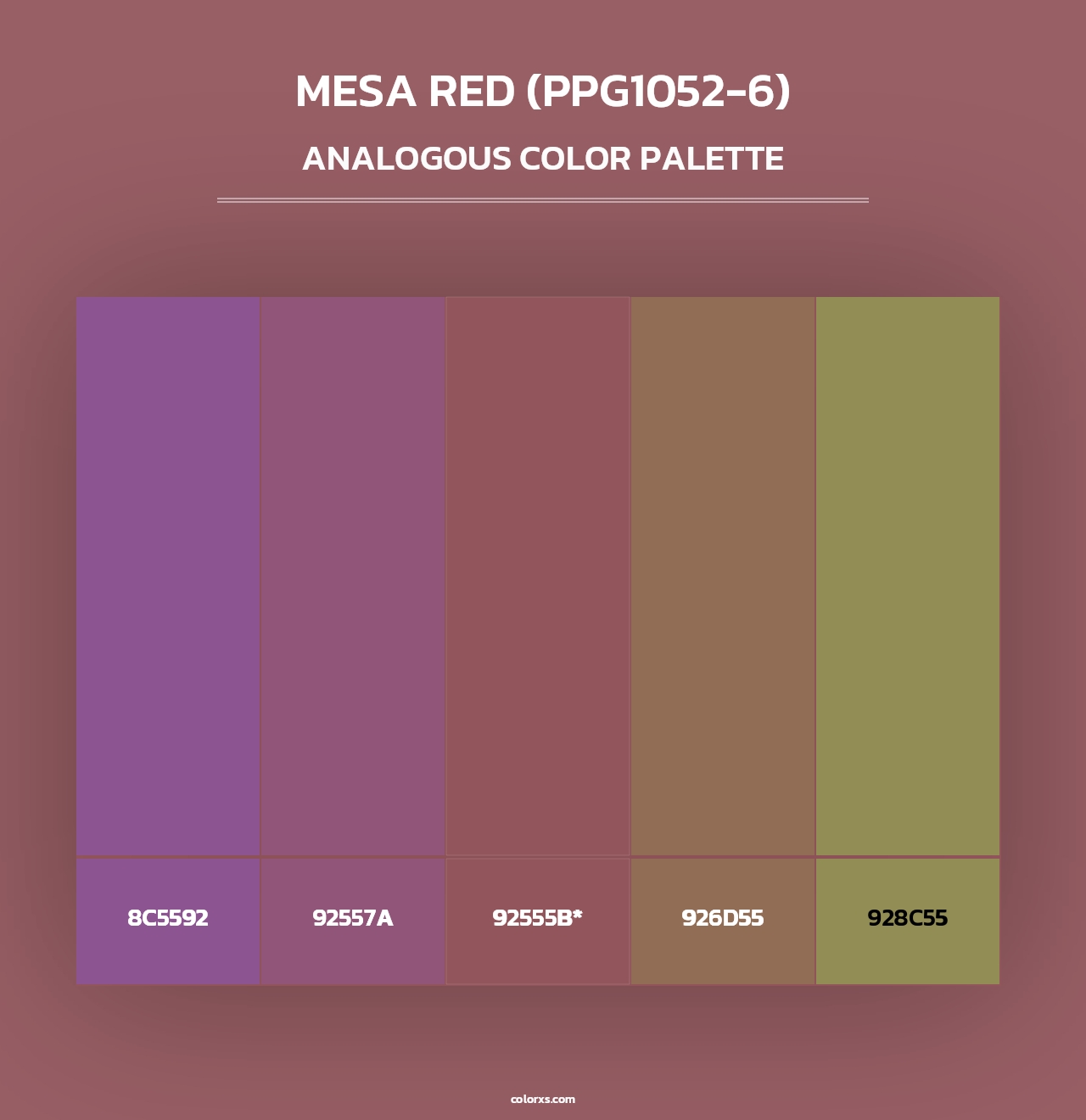 Mesa Red (PPG1052-6) - Analogous Color Palette