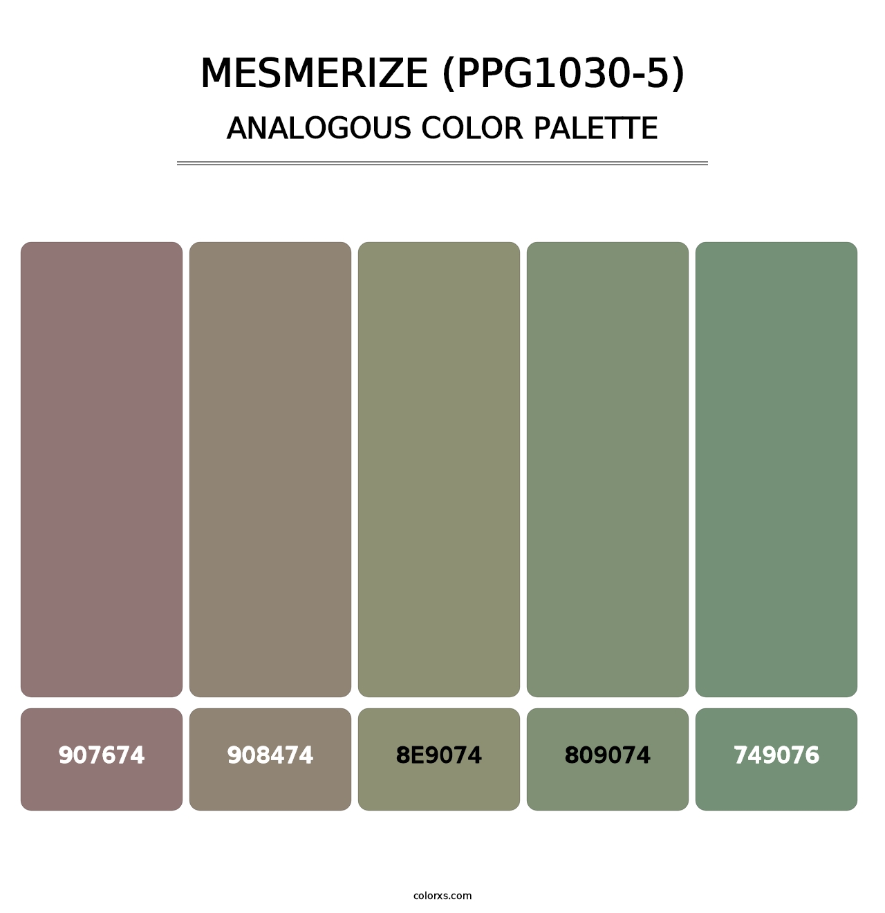 Mesmerize (PPG1030-5) - Analogous Color Palette