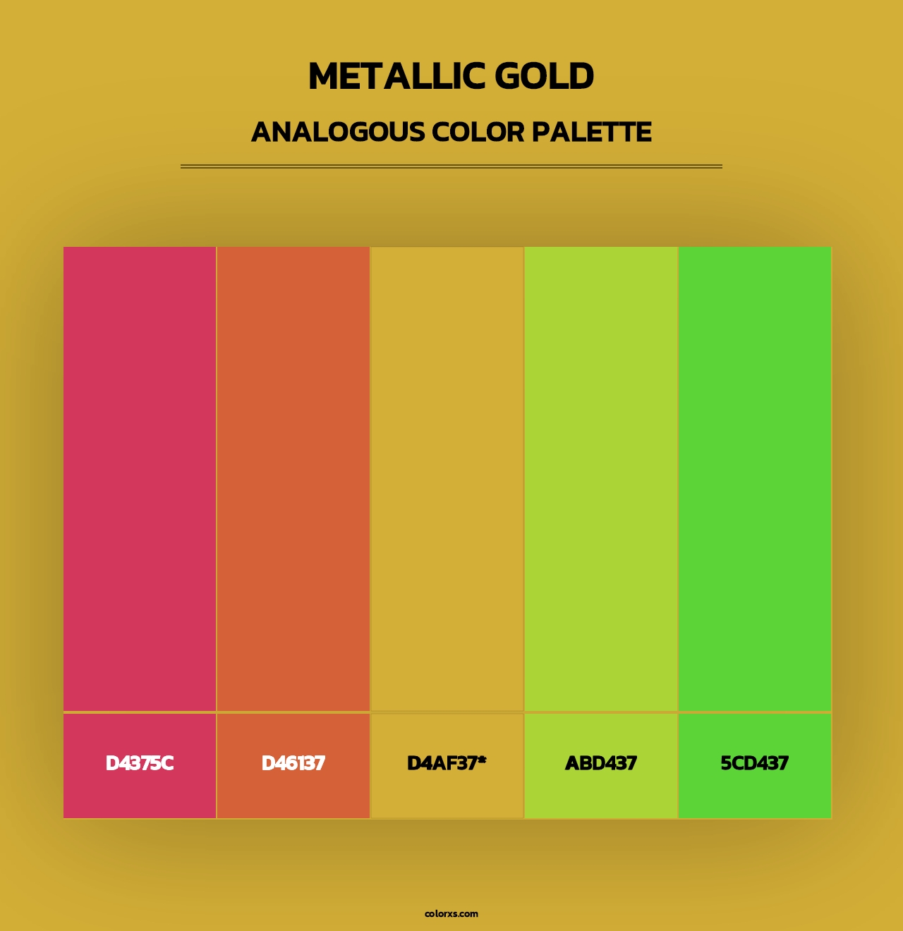 Metallic Gold - Analogous Color Palette
