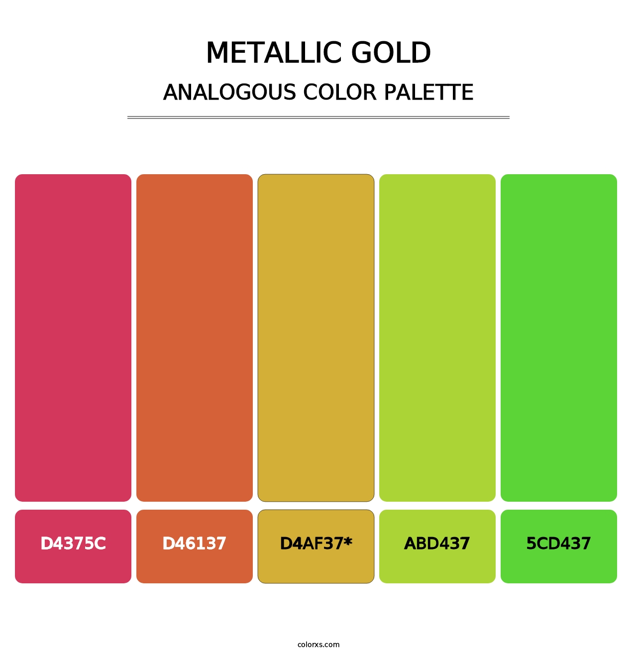 Metallic Gold - Analogous Color Palette