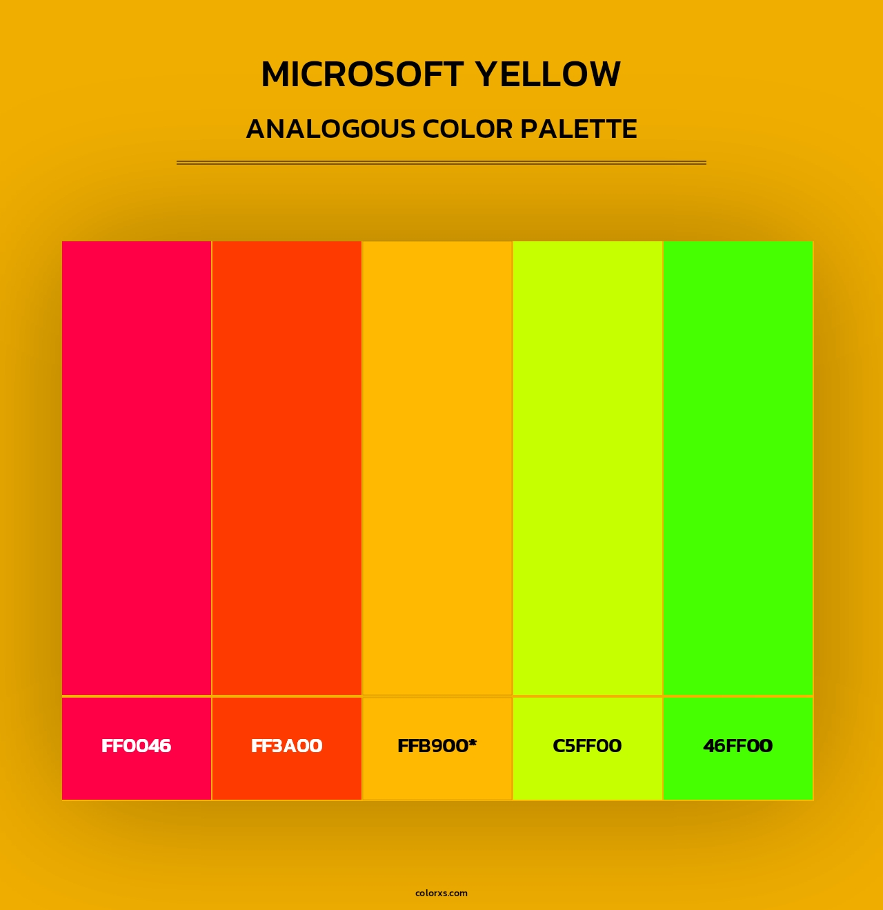 Microsoft Yellow - Analogous Color Palette