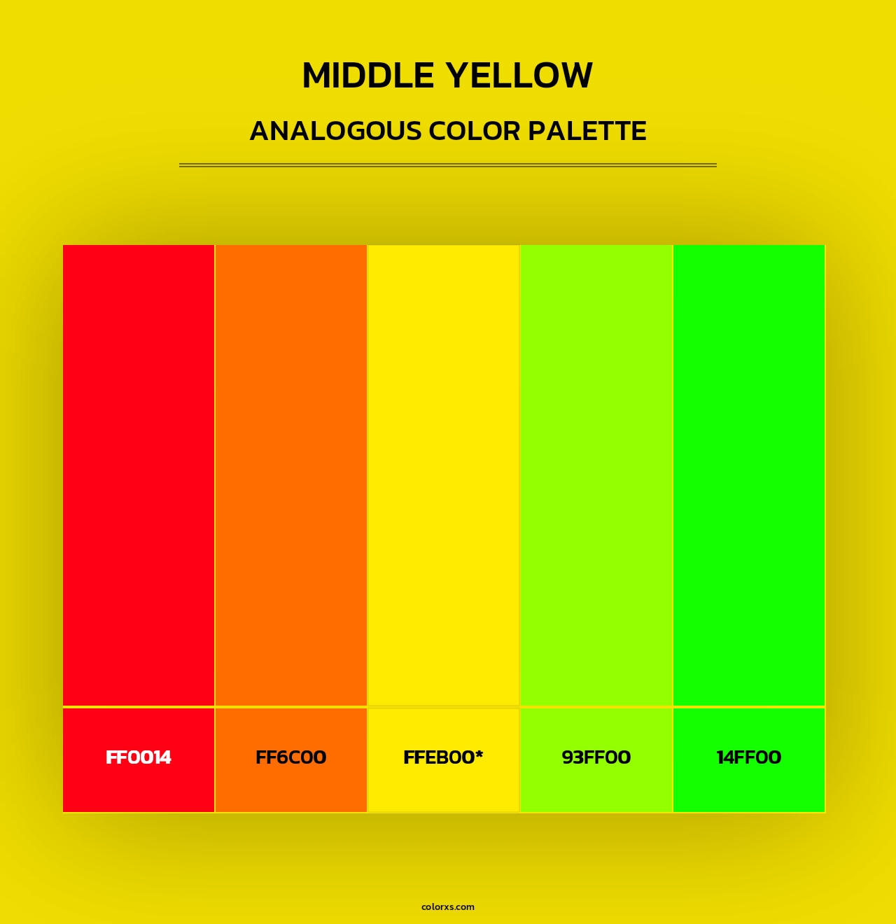 Middle Yellow - Analogous Color Palette