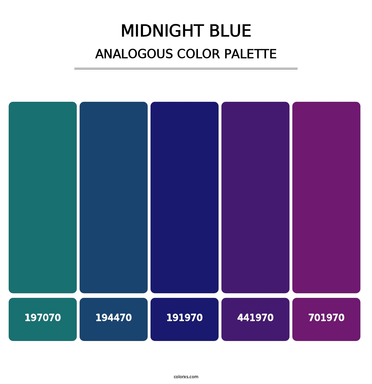 Midnight Blue - Analogous Color Palette