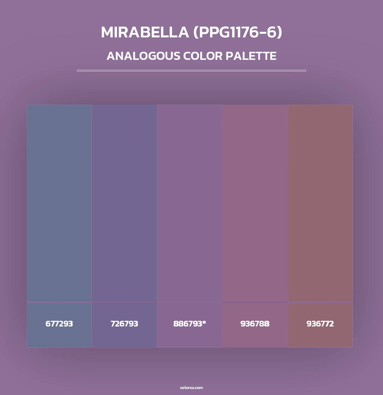 Mirabella (PPG1176-6) - Analogous Color Palette