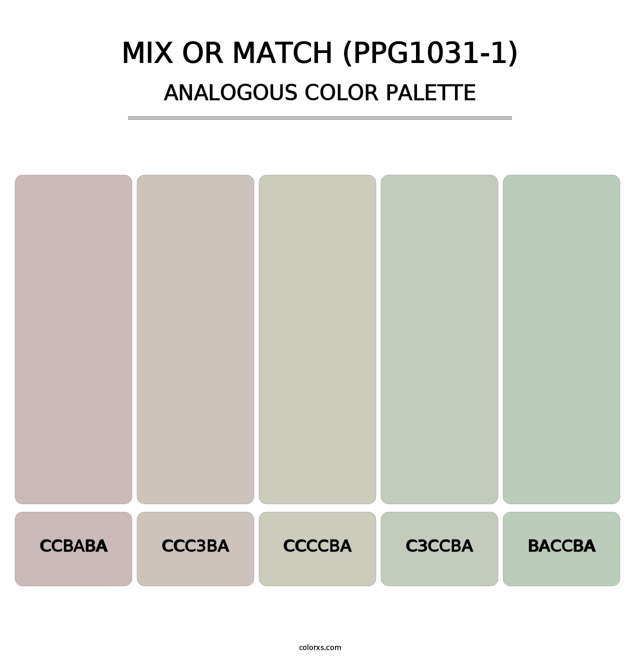 Mix Or Match (PPG1031-1) - Analogous Color Palette