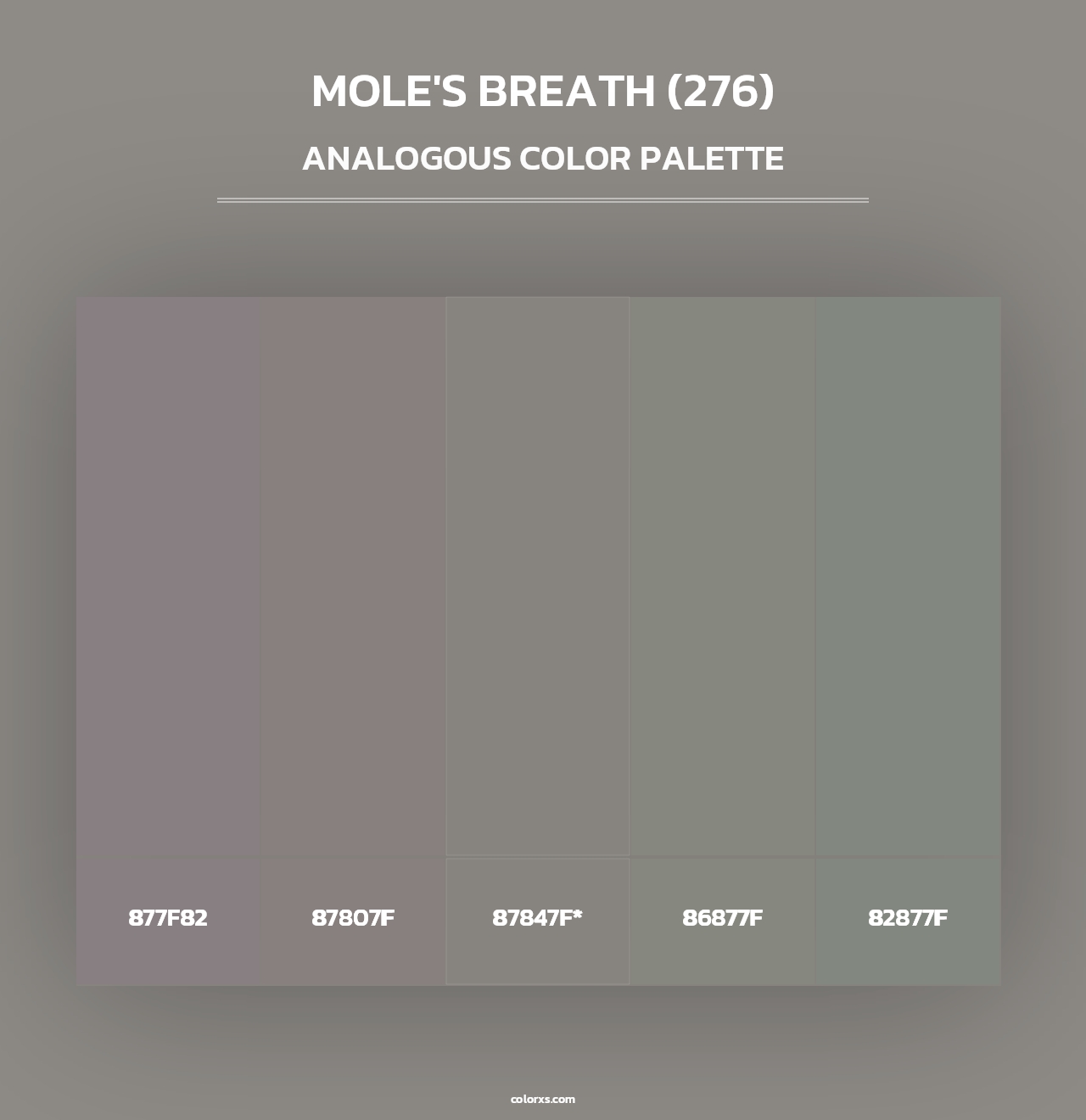 Mole's Breath (276) - Analogous Color Palette