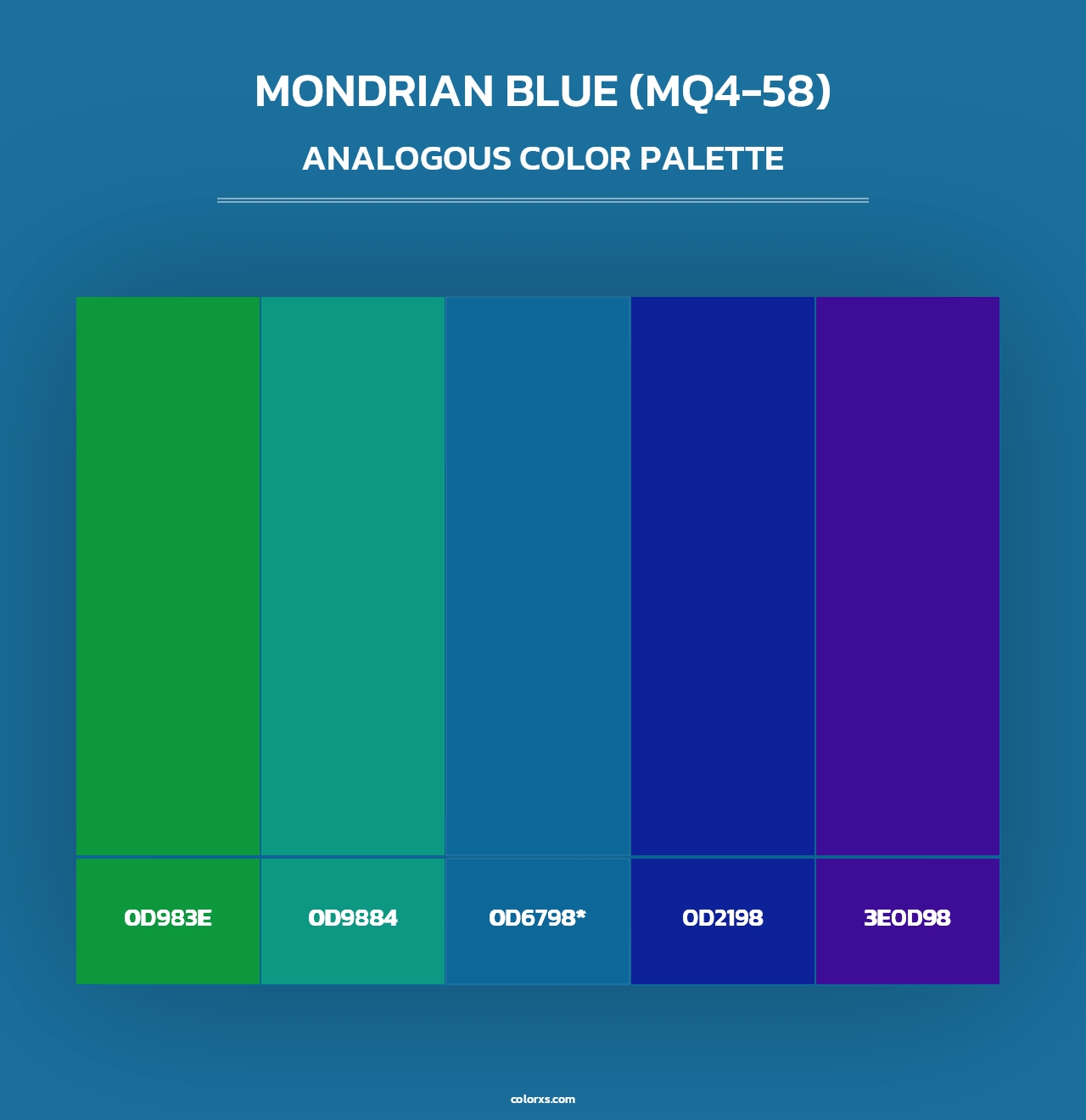 Mondrian Blue (MQ4-58) - Analogous Color Palette