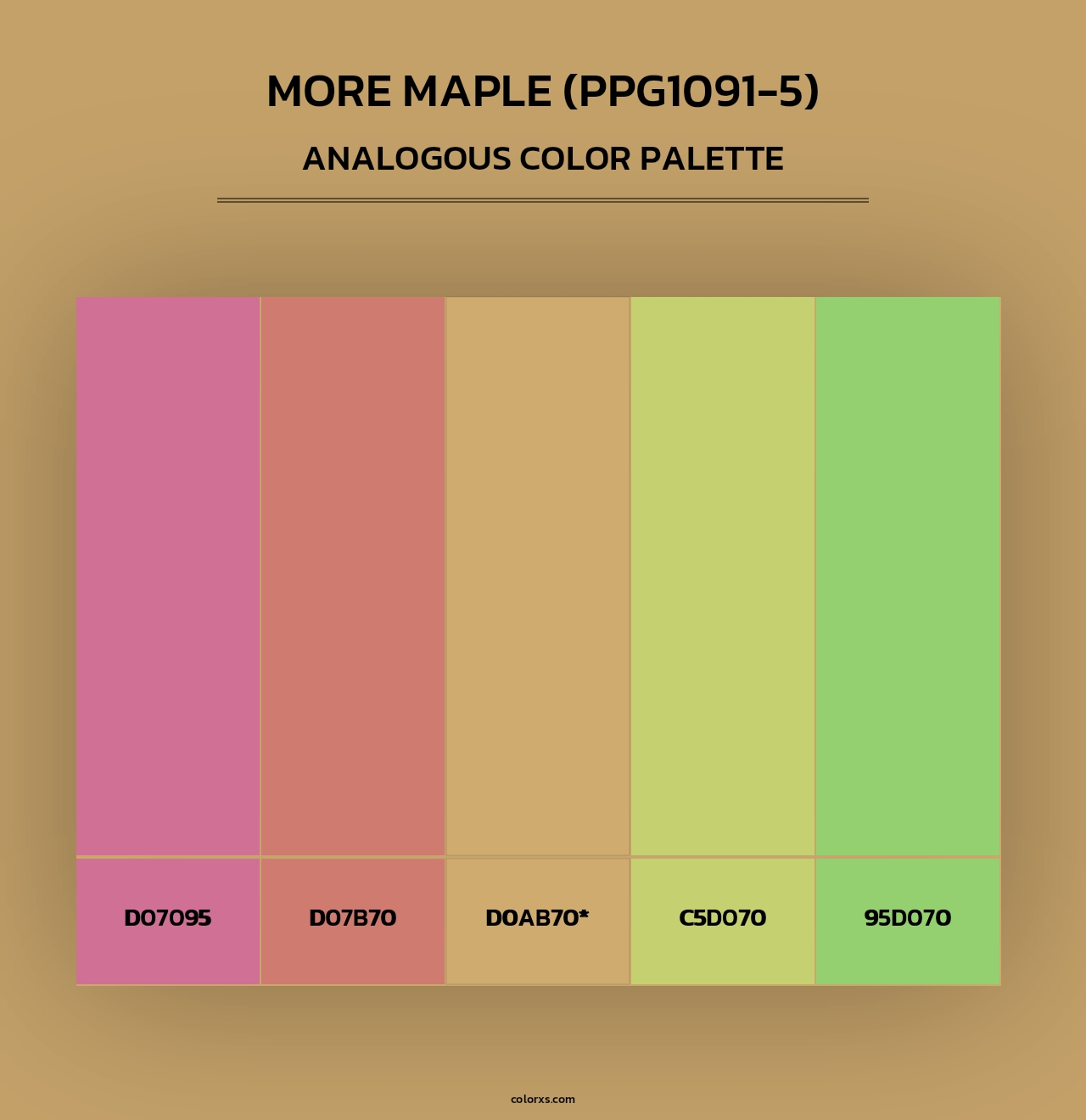 More Maple (PPG1091-5) - Analogous Color Palette