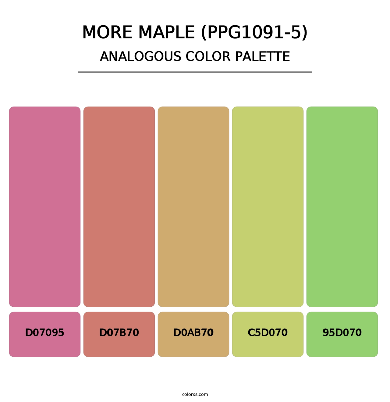 More Maple (PPG1091-5) - Analogous Color Palette