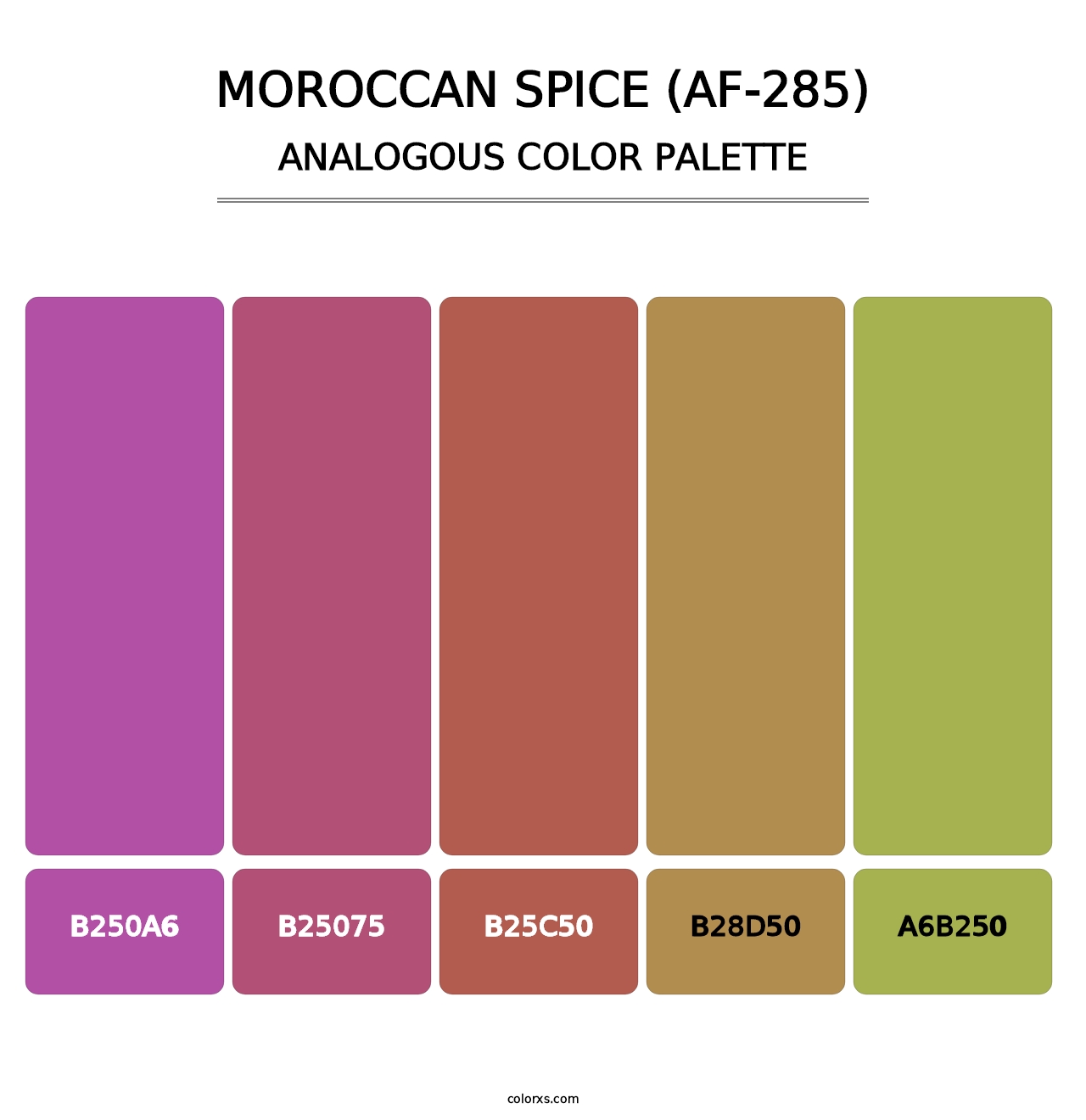 Moroccan Spice (AF-285) - Analogous Color Palette
