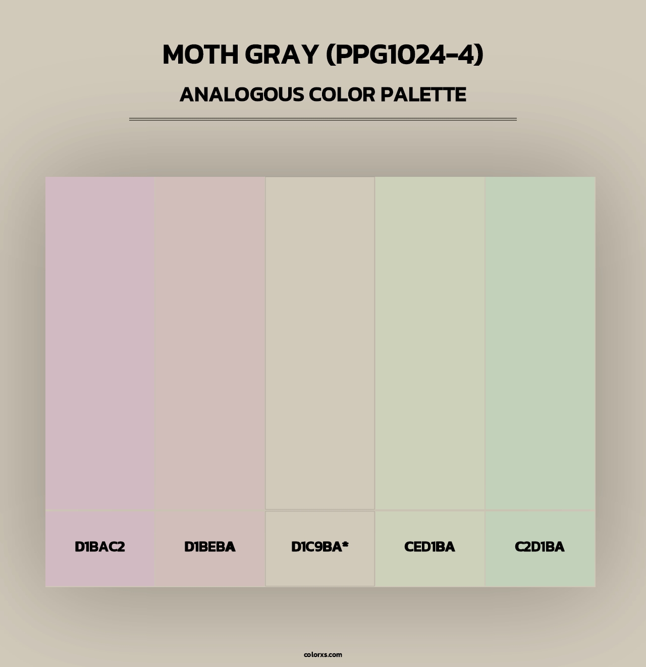 Moth Gray (PPG1024-4) - Analogous Color Palette