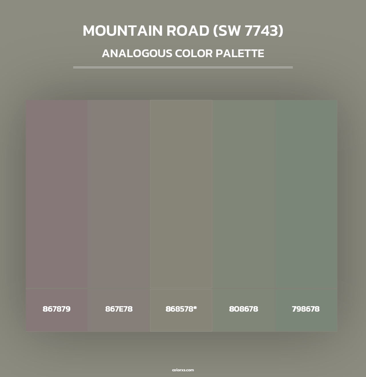 Mountain Road (SW 7743) - Analogous Color Palette