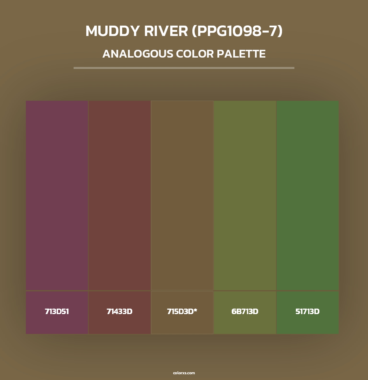 Muddy River (PPG1098-7) - Analogous Color Palette