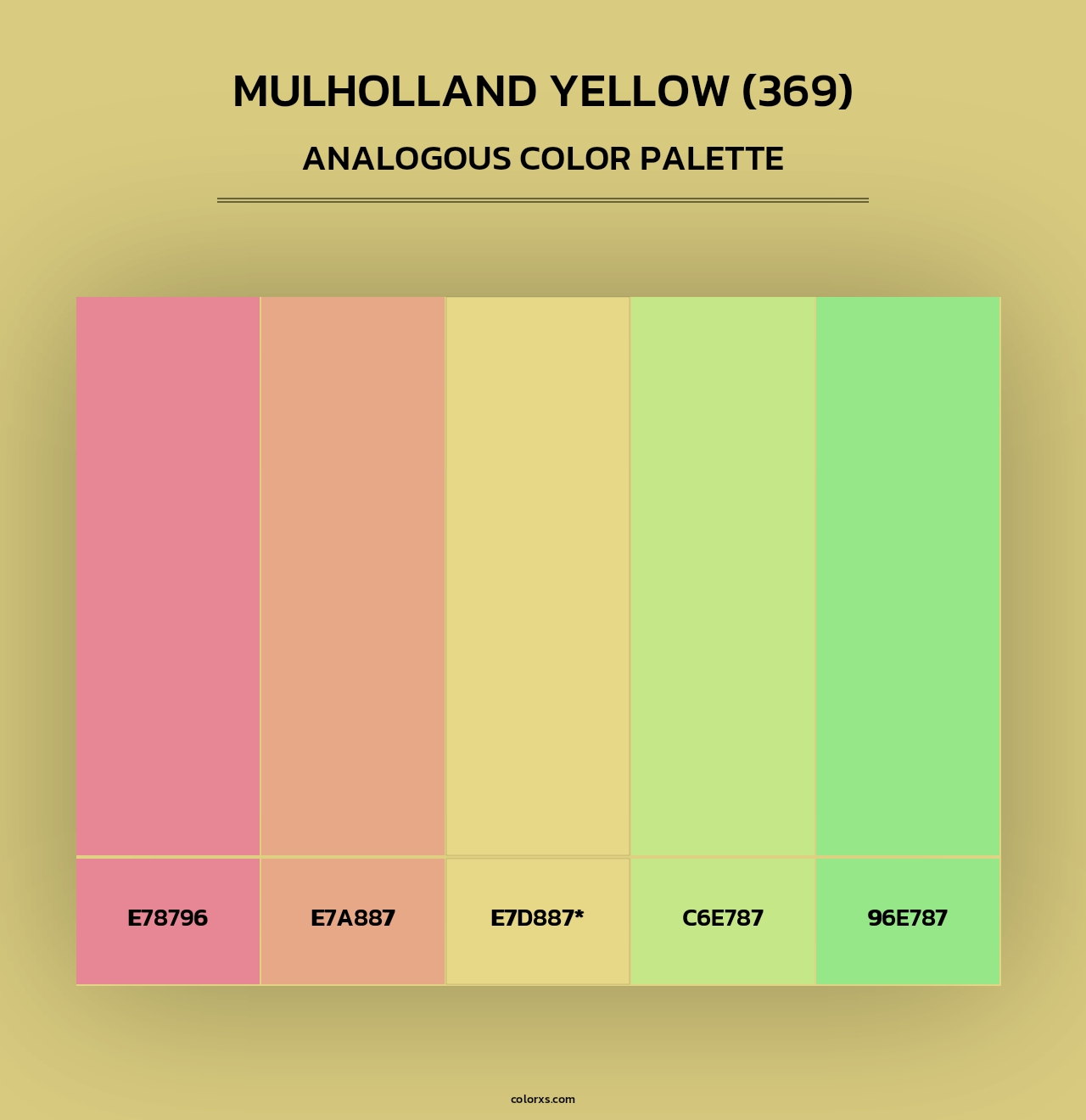 Mulholland Yellow (369) - Analogous Color Palette