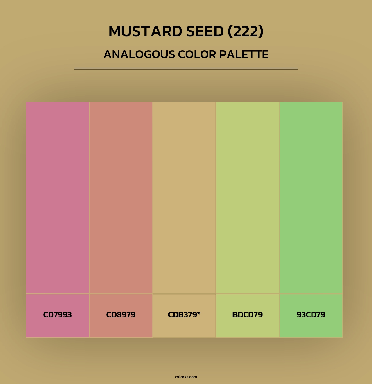 Mustard Seed (222) - Analogous Color Palette