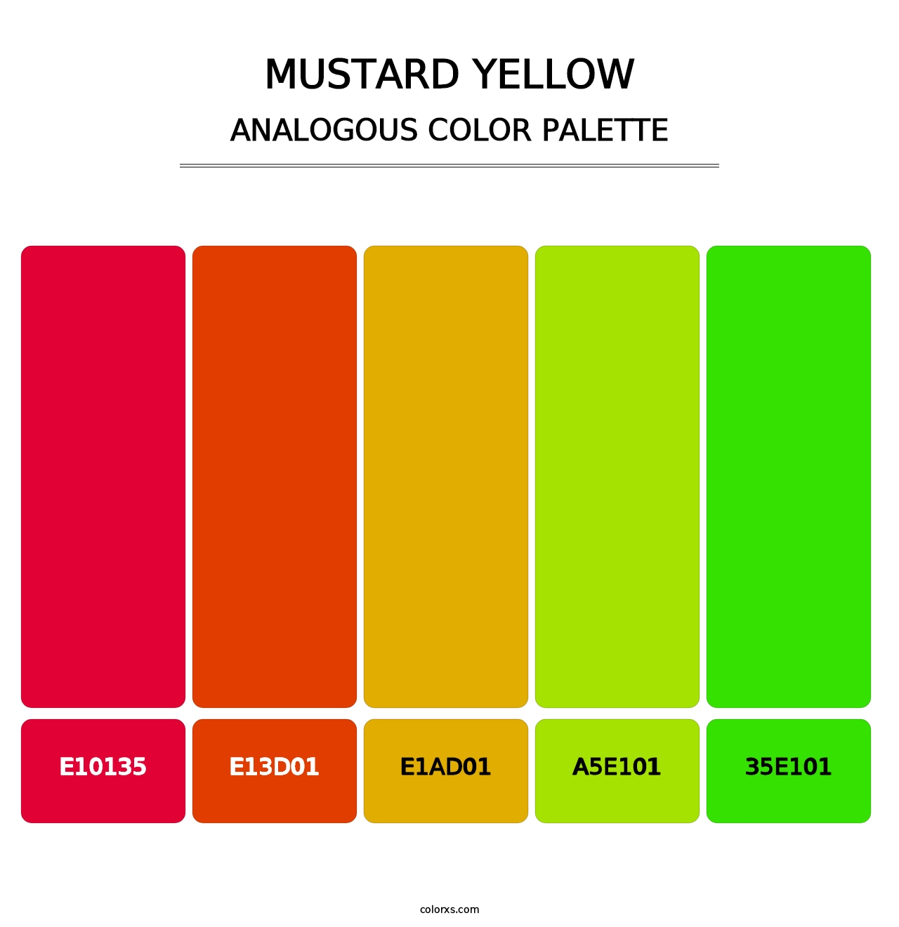 Mustard Yellow - Analogous Color Palette