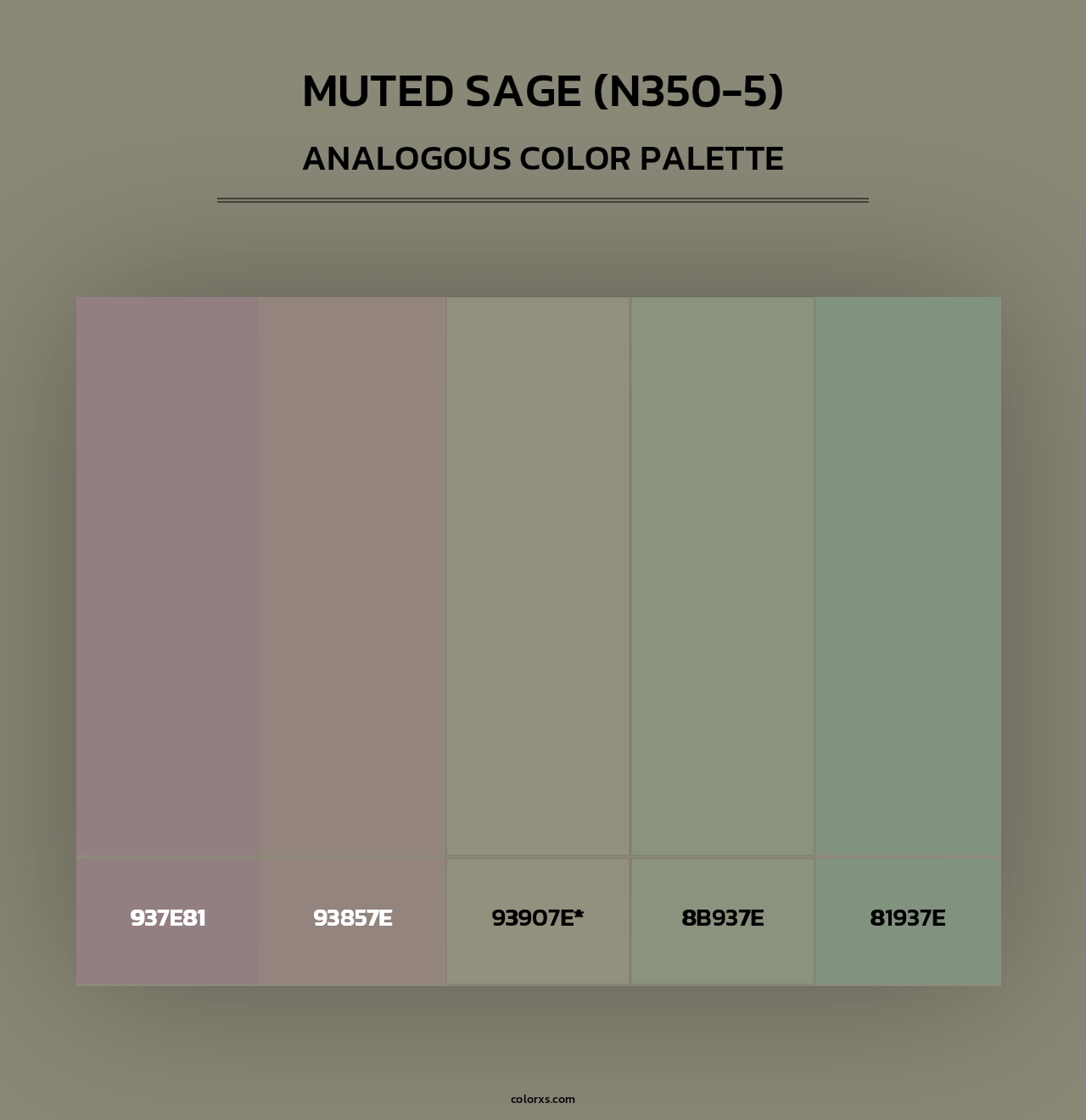 Muted Sage (N350-5) - Analogous Color Palette