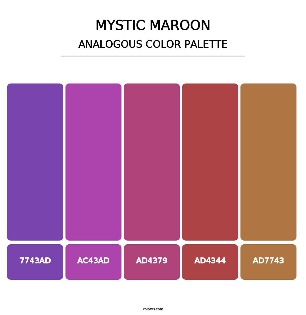 Mystic Maroon - Analogous Color Palette