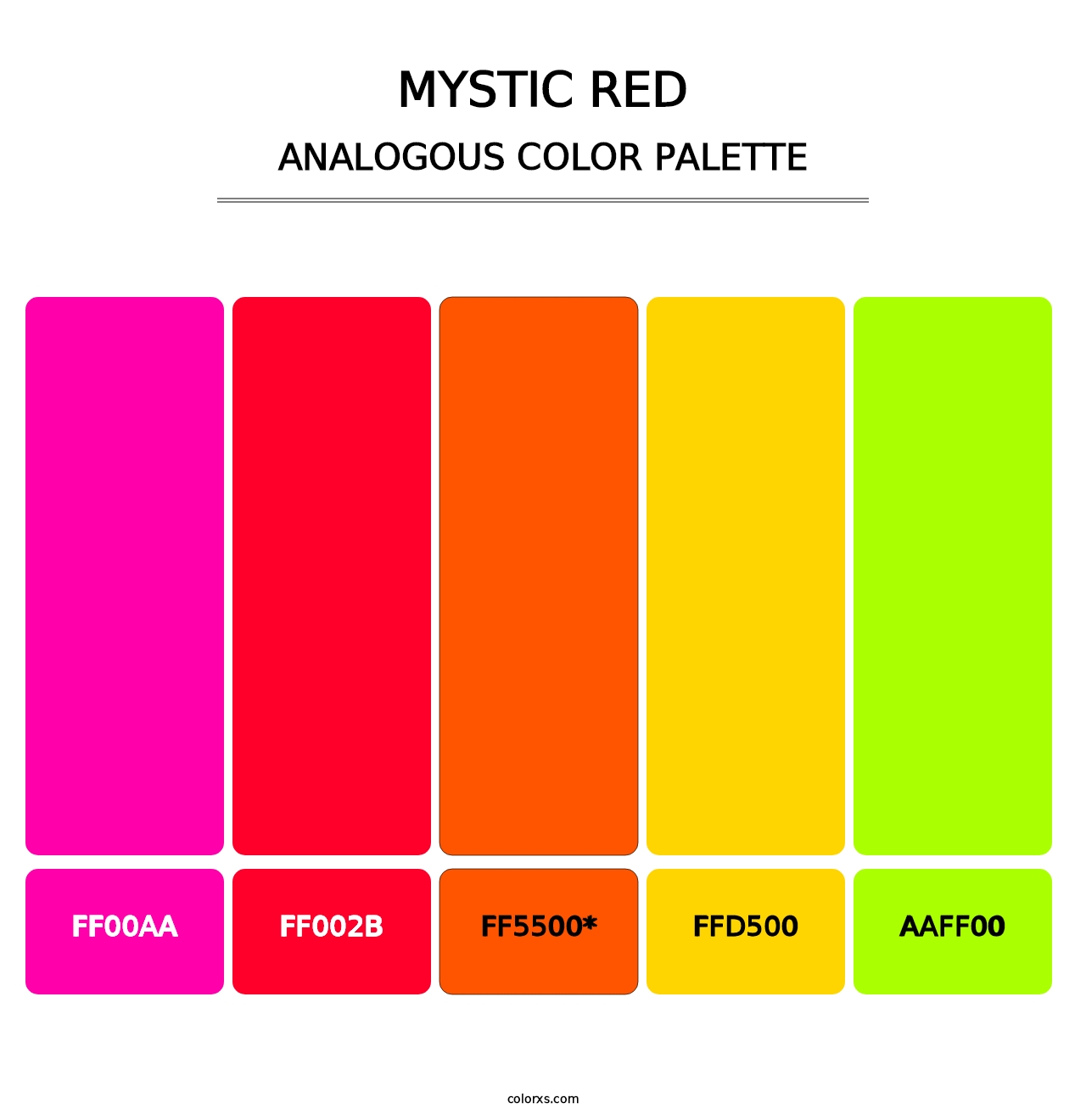 Mystic Red - Analogous Color Palette
