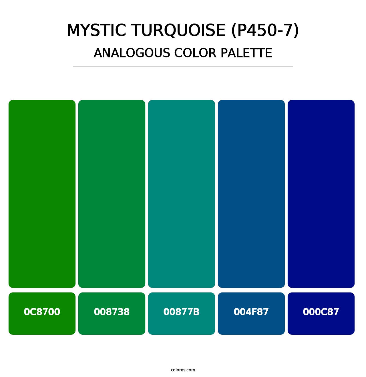 Mystic Turquoise (P450-7) - Analogous Color Palette