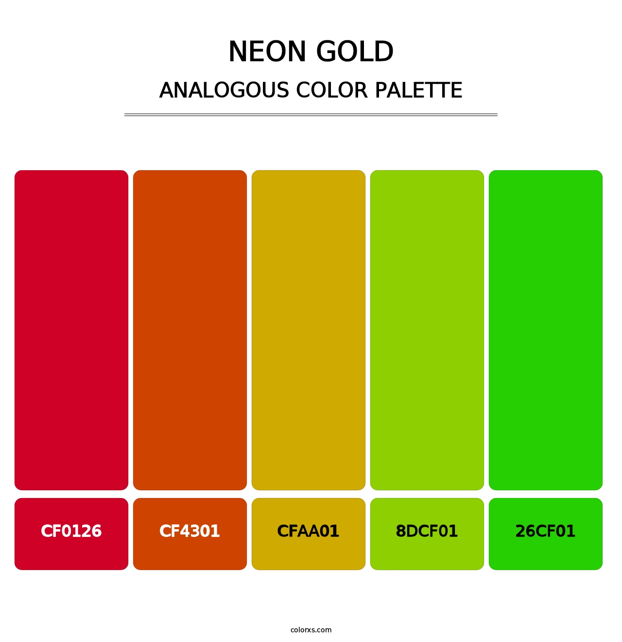 Neon Gold - Analogous Color Palette