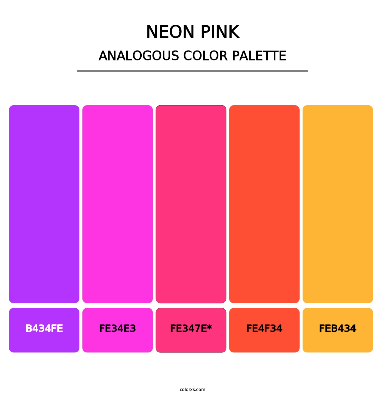 Neon Pink - Analogous Color Palette