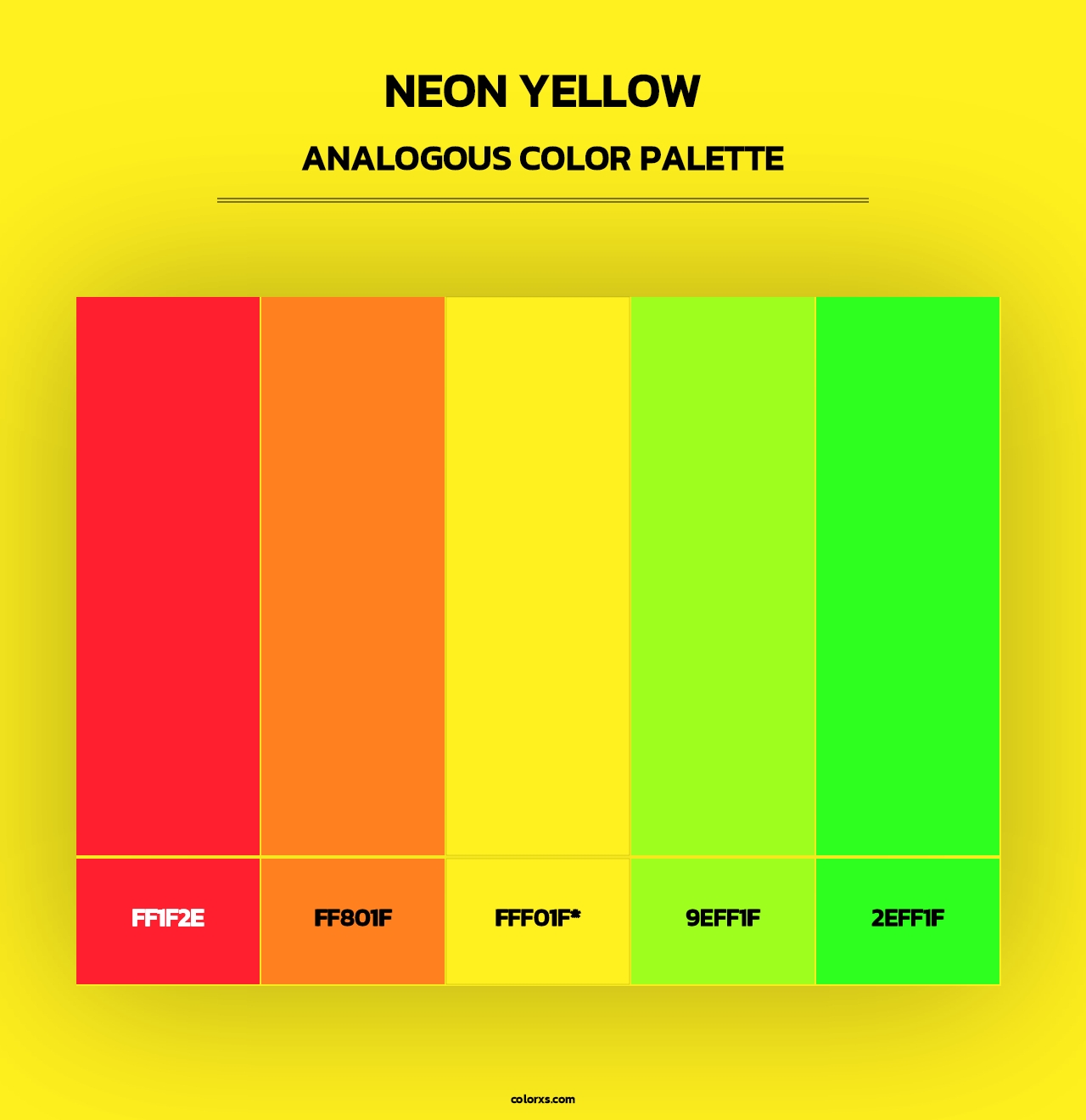 Neon Yellow - Analogous Color Palette