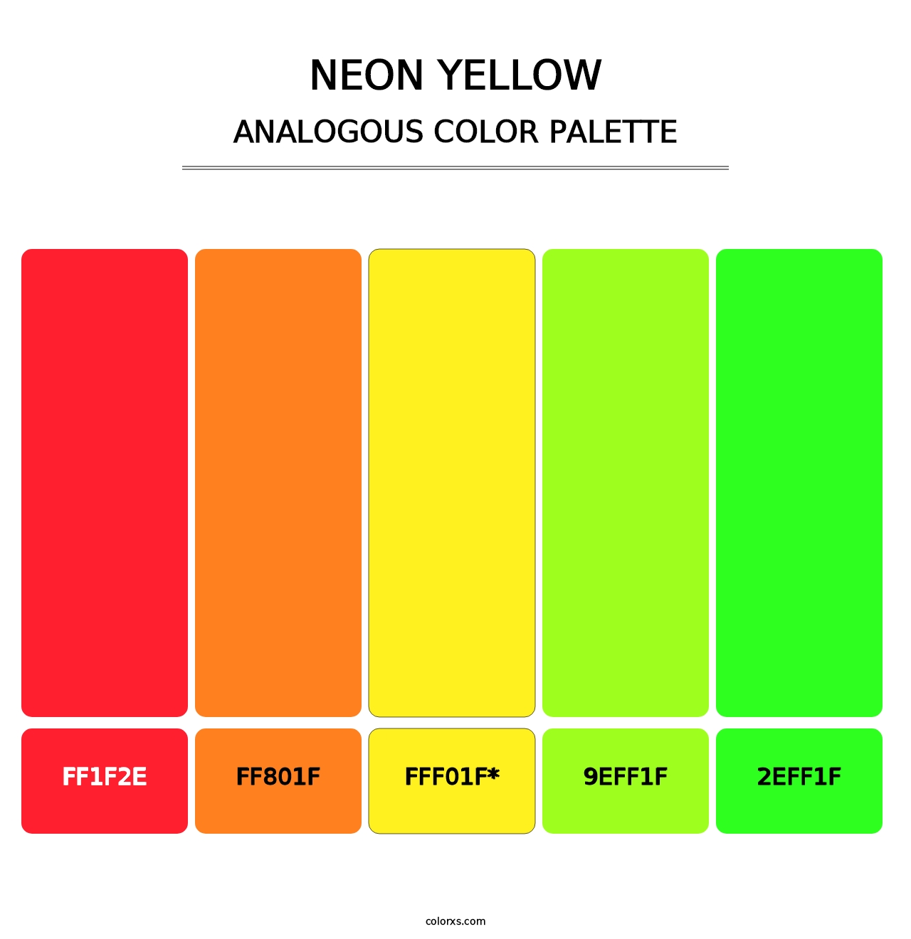 Neon Yellow - Analogous Color Palette