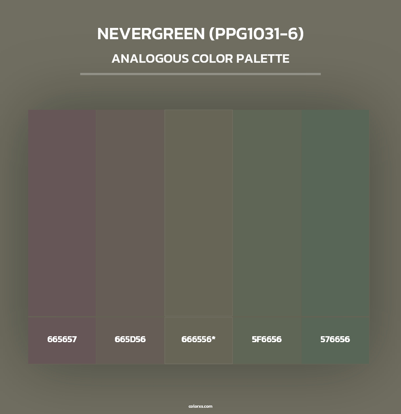Nevergreen (PPG1031-6) - Analogous Color Palette