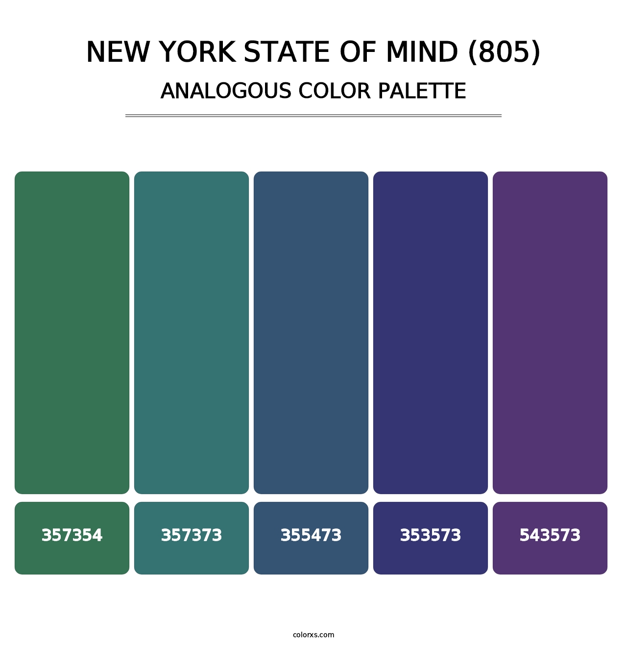 New York State of Mind (805) - Analogous Color Palette
