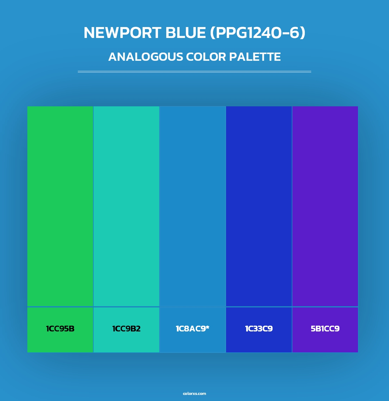 Newport Blue (PPG1240-6) - Analogous Color Palette