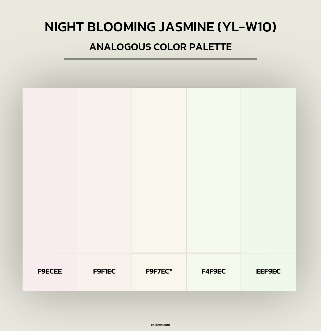 Night Blooming Jasmine (YL-W10) - Analogous Color Palette