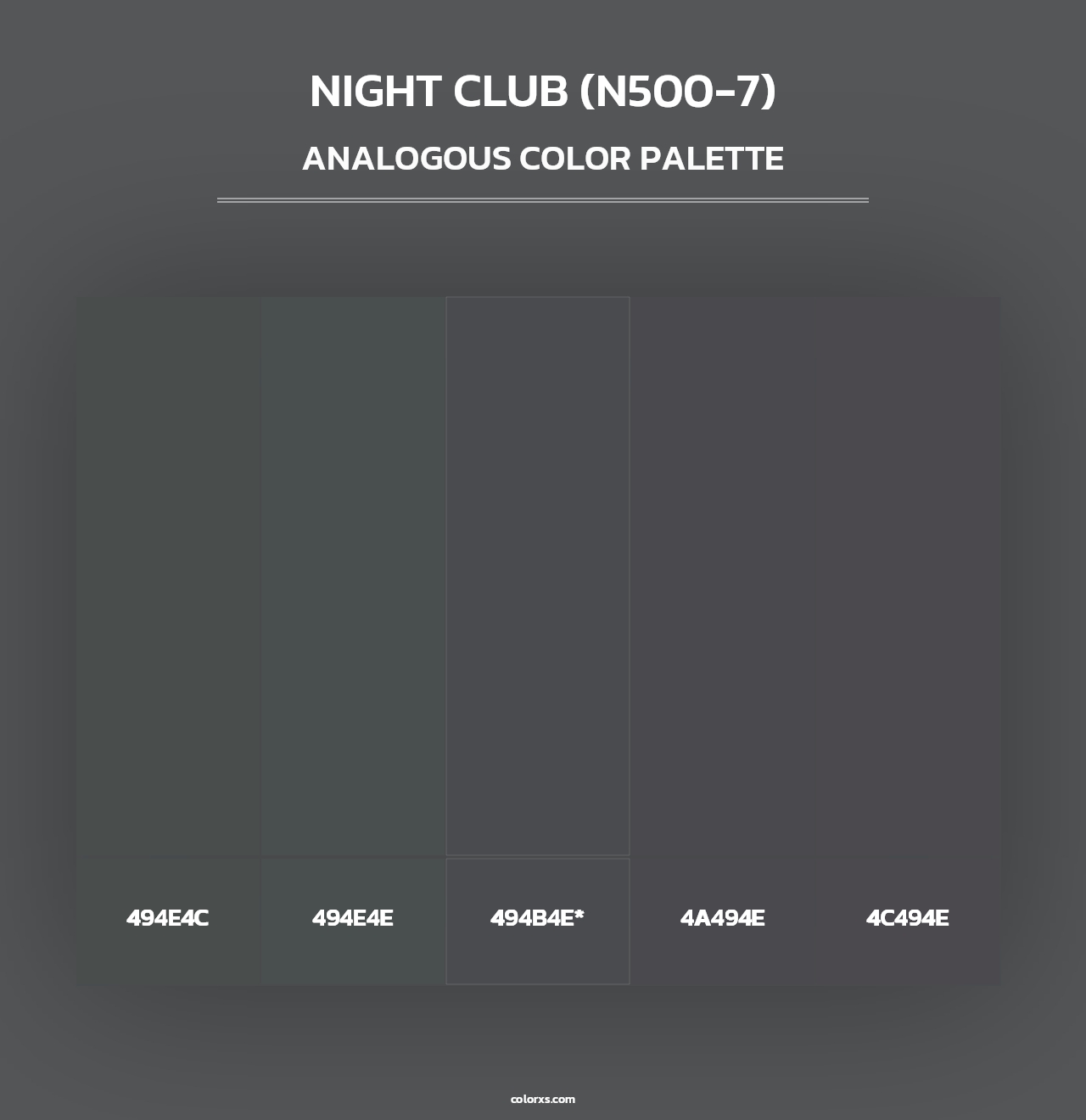 Night Club (N500-7) - Analogous Color Palette