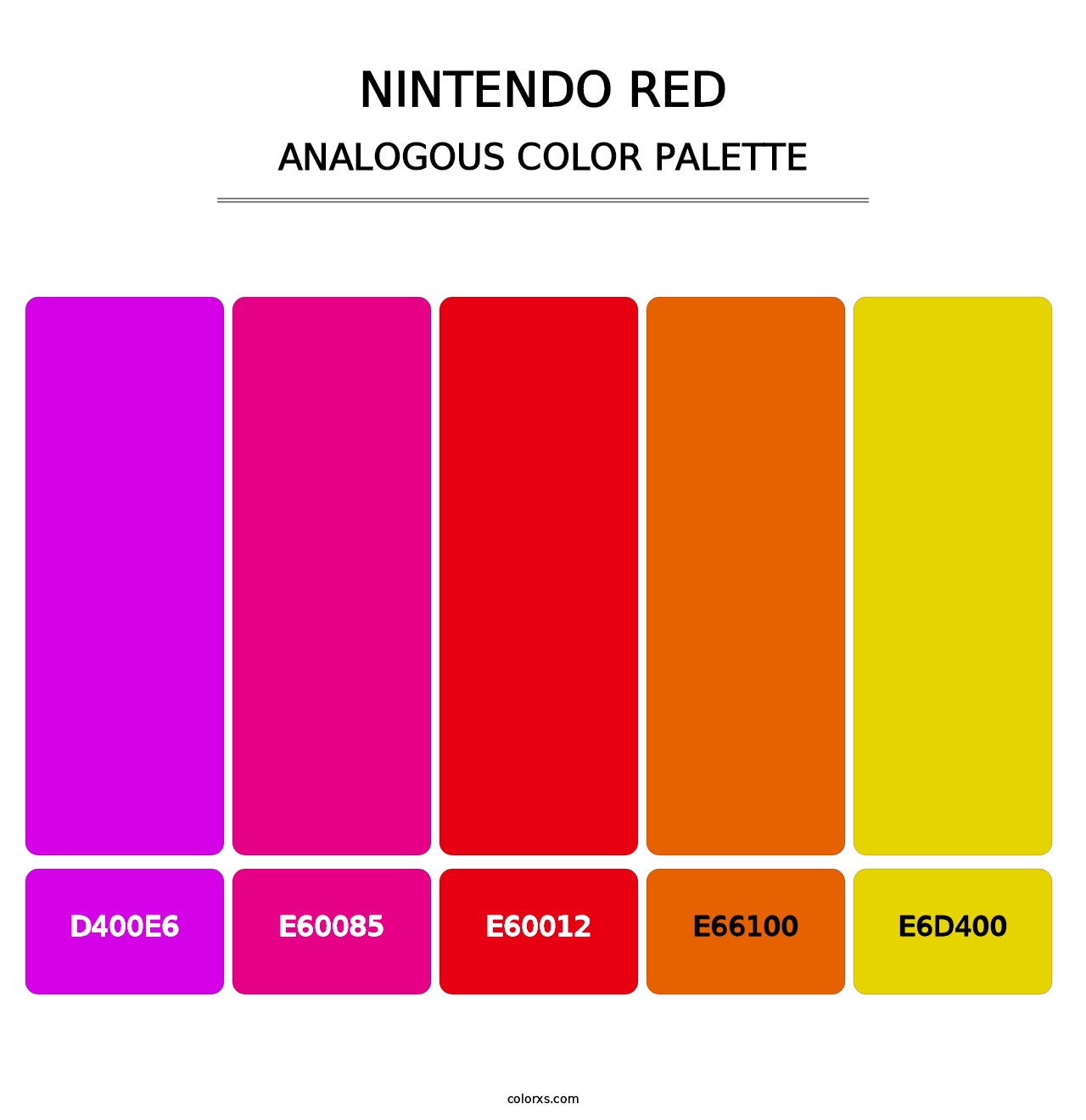 Nintendo Red - Analogous Color Palette