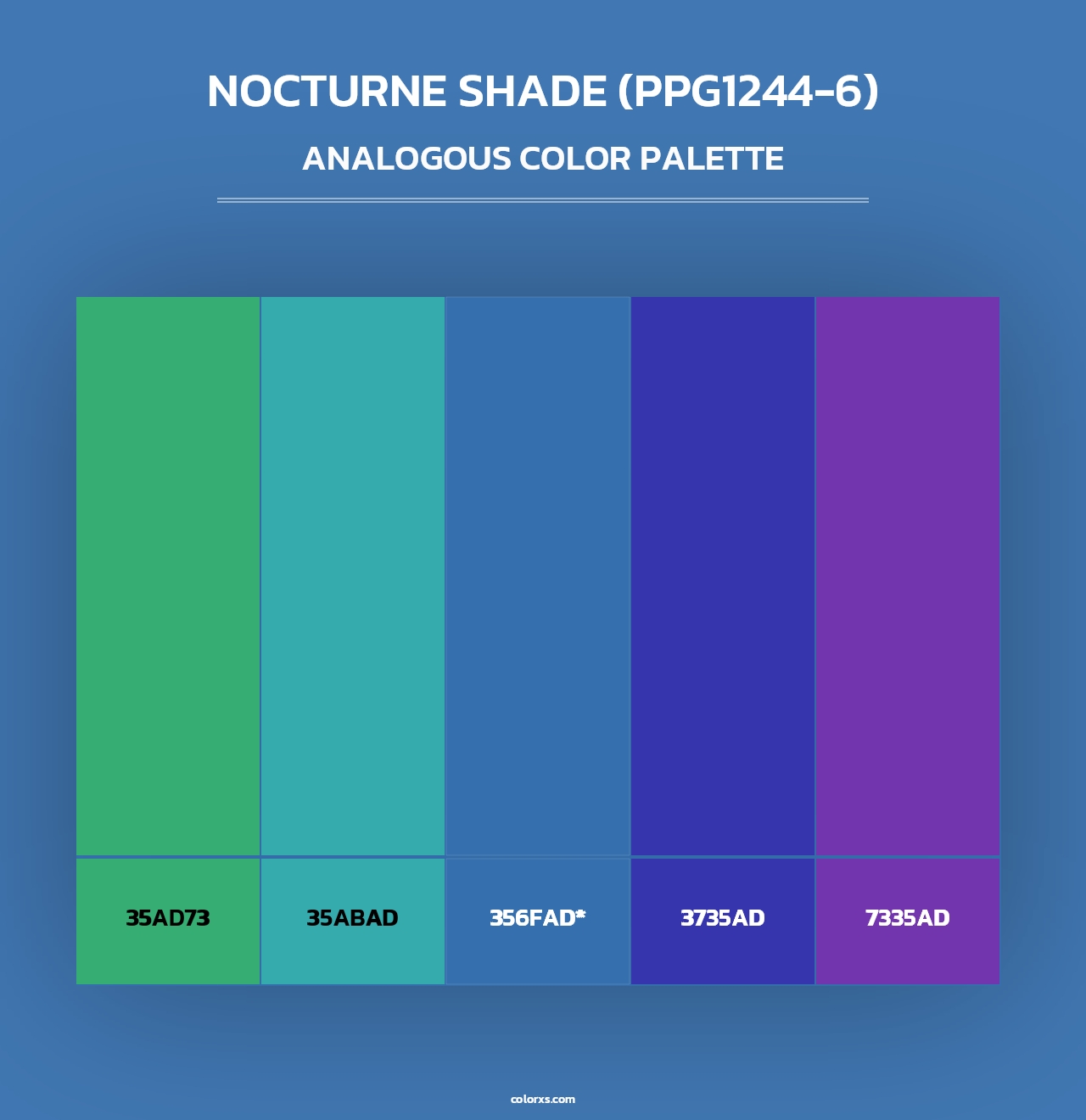 Nocturne Shade (PPG1244-6) - Analogous Color Palette