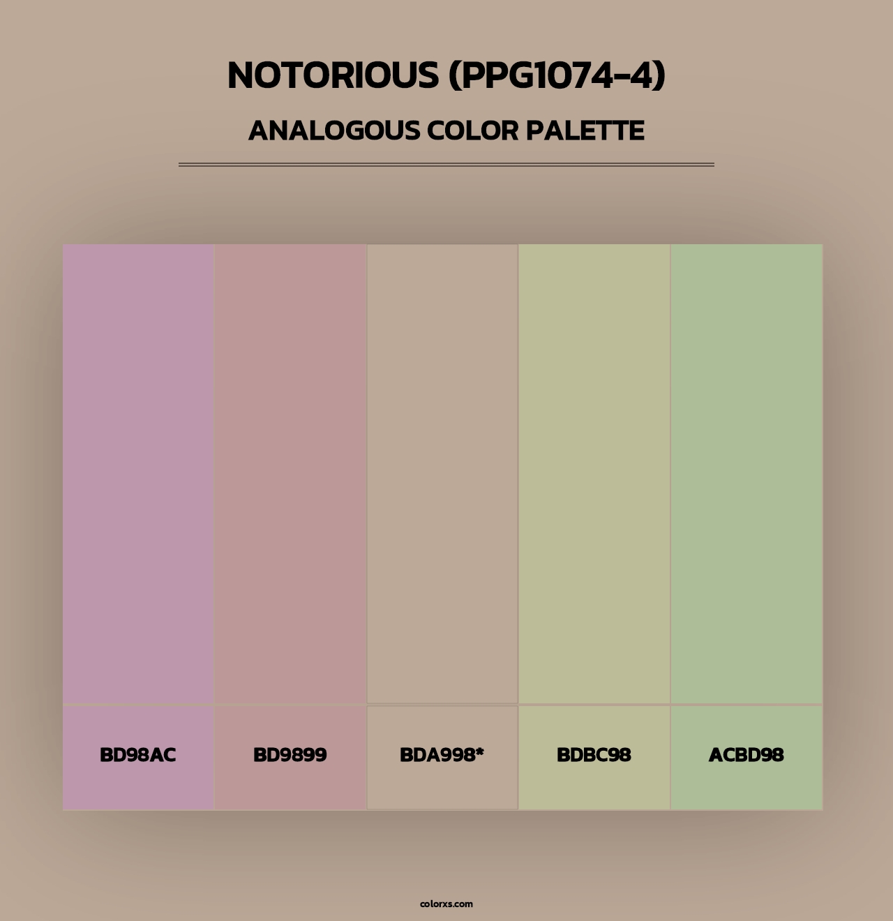 Notorious (PPG1074-4) - Analogous Color Palette