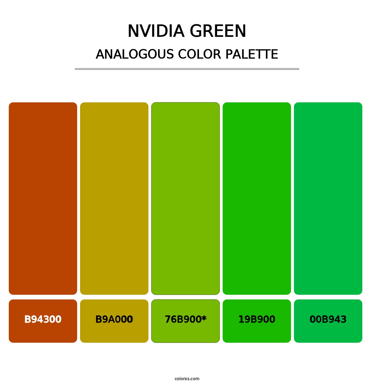 Nvidia Green - Analogous Color Palette