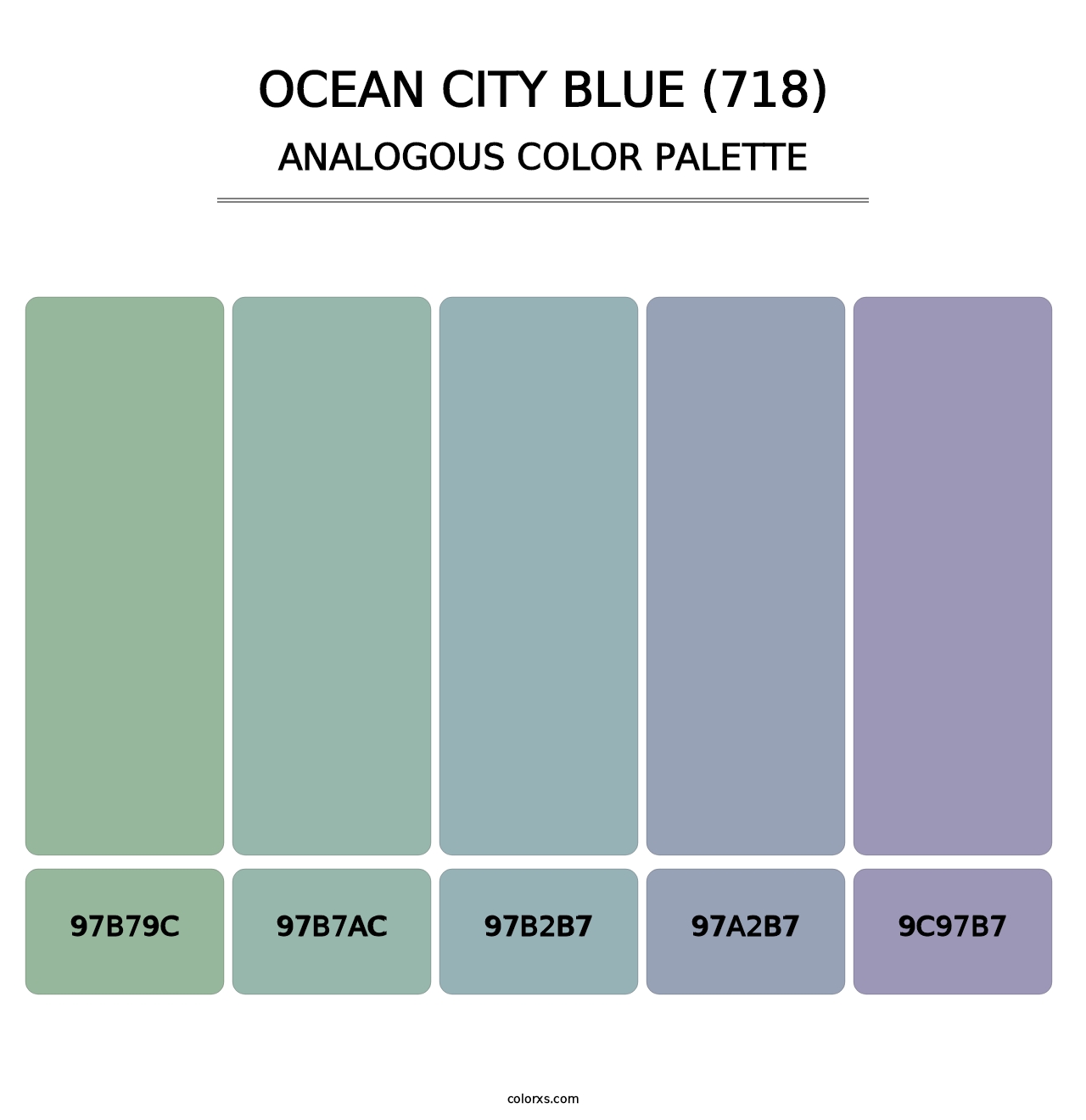 Ocean City Blue (718) - Analogous Color Palette
