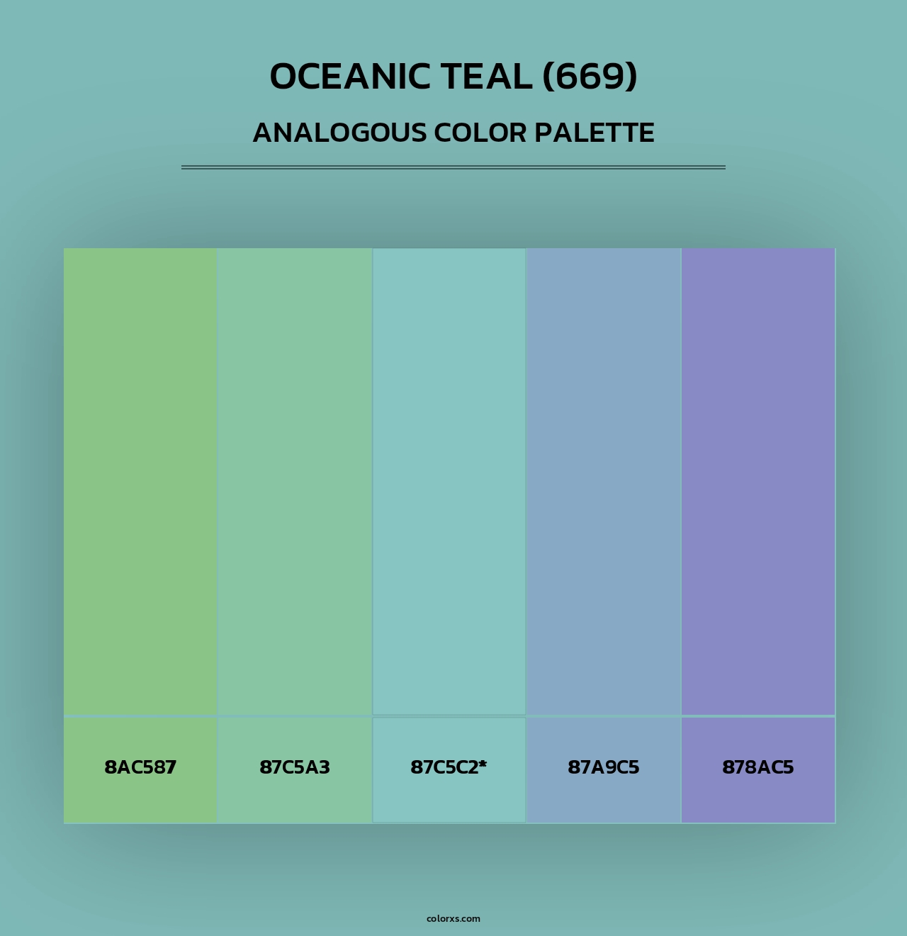 Oceanic Teal (669) - Analogous Color Palette