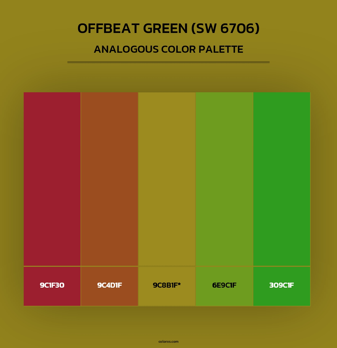 Offbeat Green (SW 6706) - Analogous Color Palette
