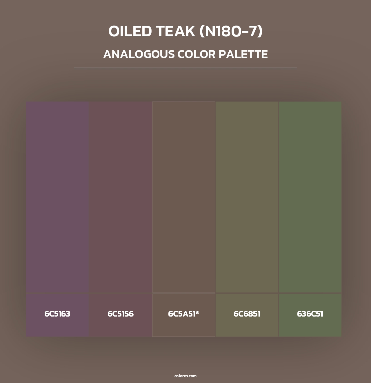 Oiled Teak (N180-7) - Analogous Color Palette