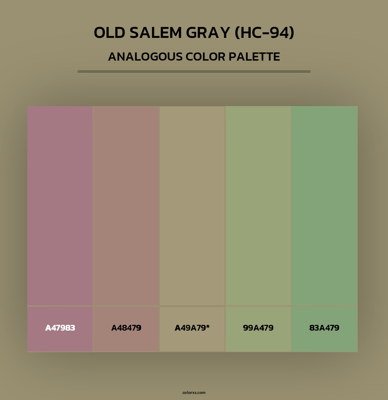 Old Salem Gray (HC-94) - Analogous Color Palette