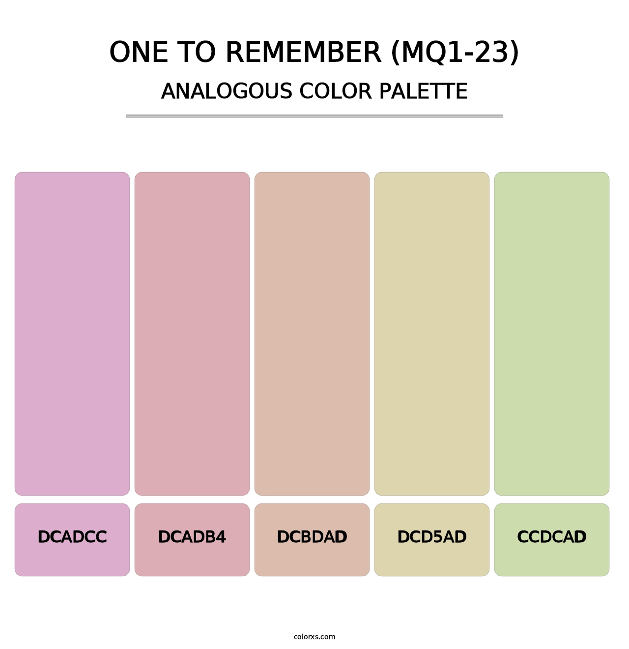 One To Remember (MQ1-23) - Analogous Color Palette
