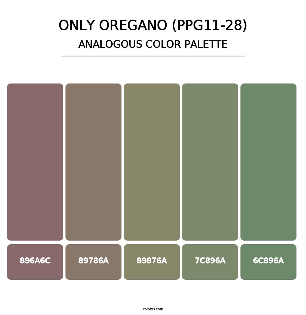 Only Oregano (PPG11-28) - Analogous Color Palette