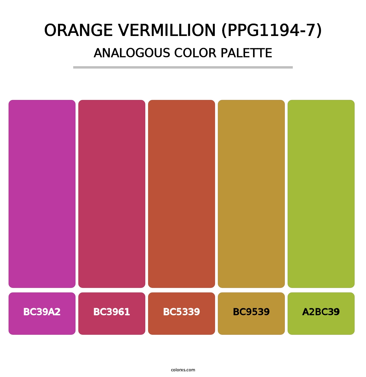Orange Vermillion (PPG1194-7) - Analogous Color Palette