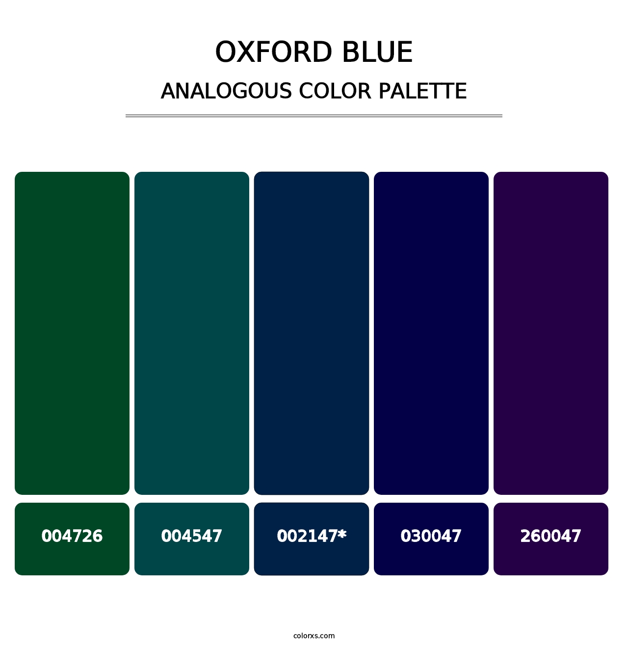 Oxford Blue - Analogous Color Palette
