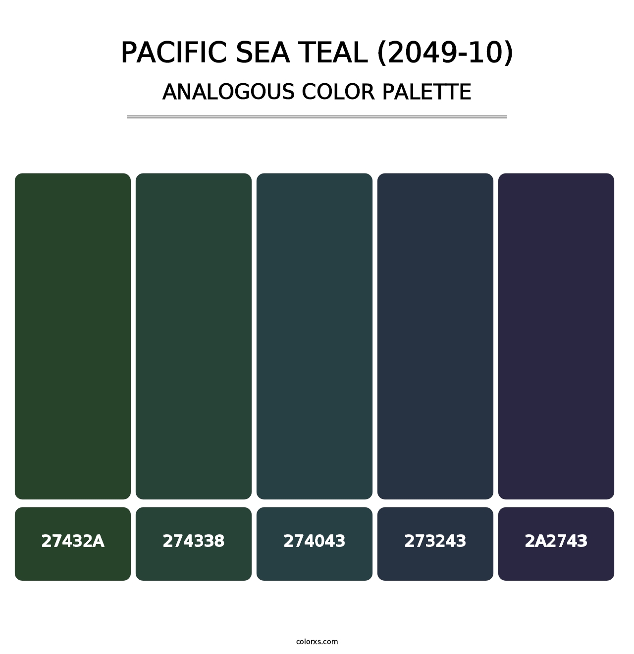 Pacific Sea Teal (2049-10) - Analogous Color Palette